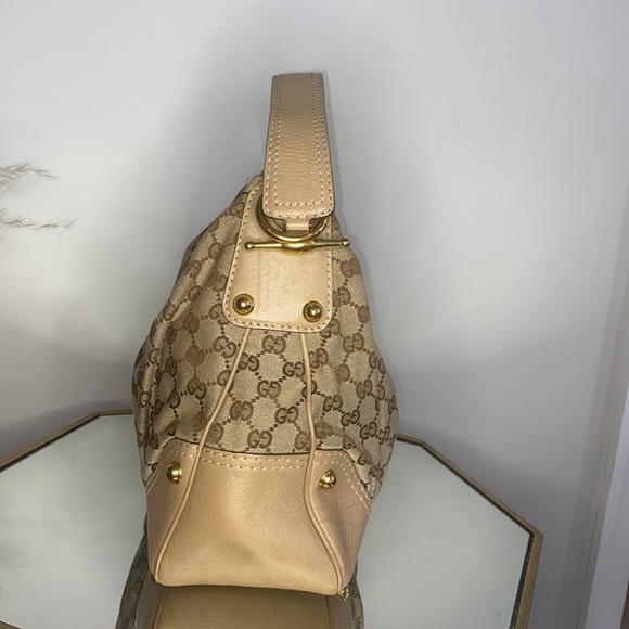 Gucci Beige GG Canvas Medium Jockey Hobo Bag - Picture 3 of 9